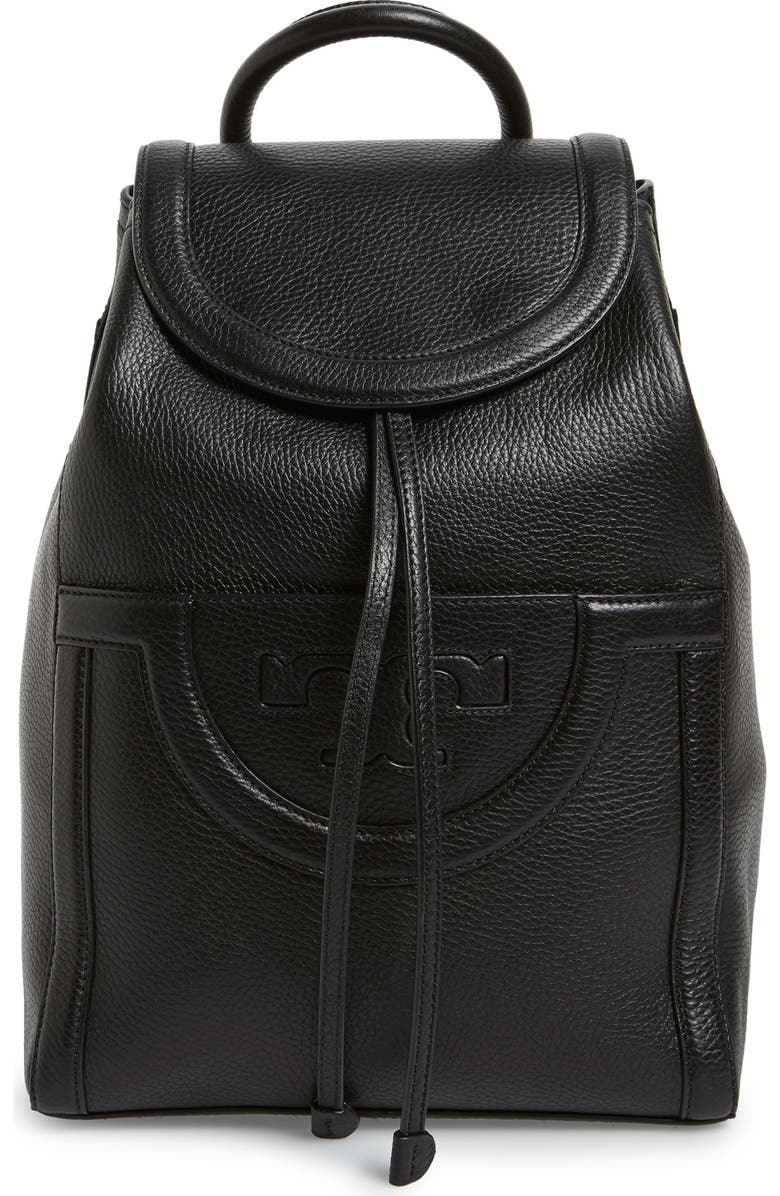 Tory Burch 'Serif T' Leather Backpack, Main, color,