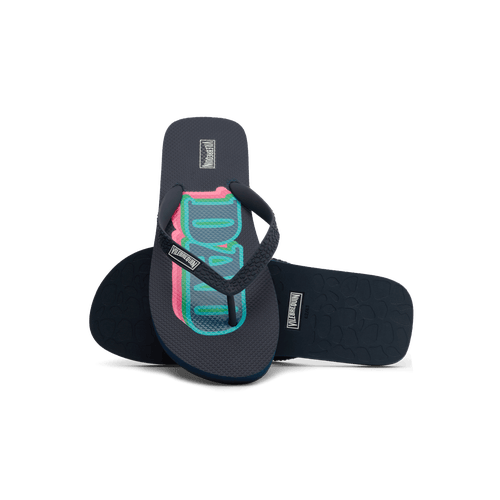 Vilebrequin Dad And Son Flip Flops In Bleu Marine