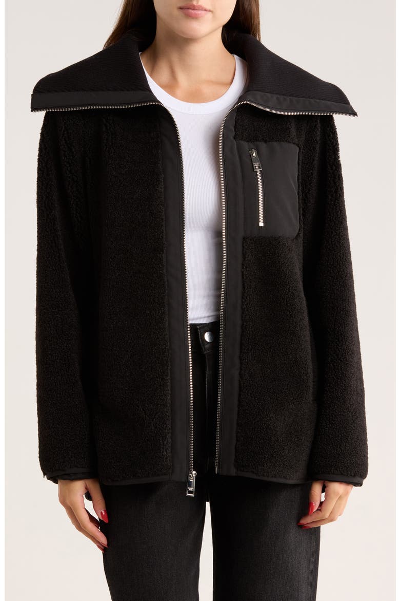Zip Fleece Jacket, Alternate, color, BLACK