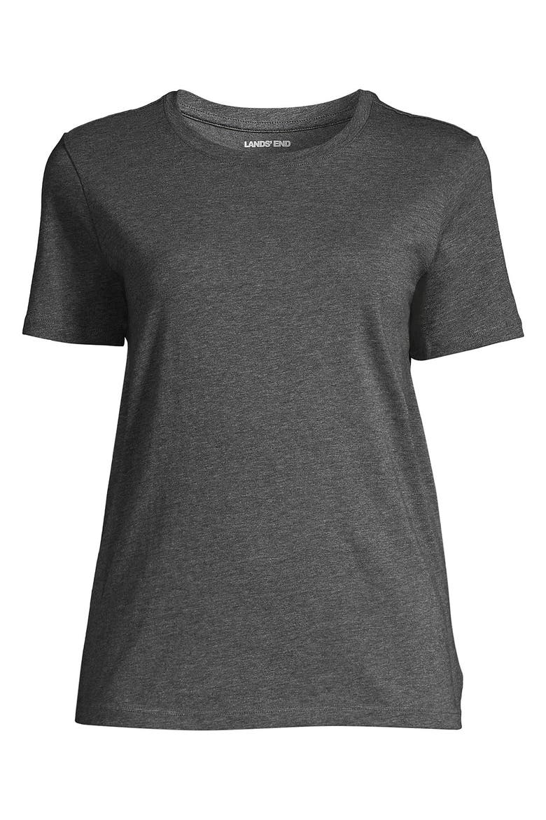 Supima Cotton Crewneck T-Shirt, Alternate, color, Charcoal Heather