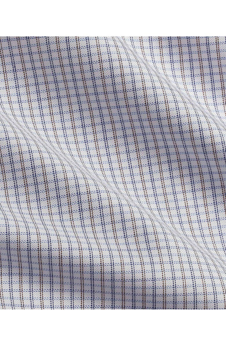 David Donahue Trim Fit Check Cotton Dress Shirt, Alternate, color, Navy/ Chocolate