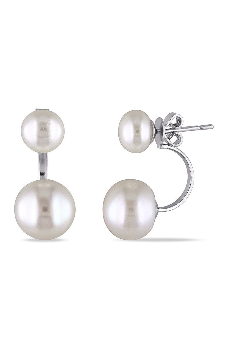 DELMAR Sterling Silver 7-10.5mm Freshwater Pearl Jacket Earrings, Main, color, 