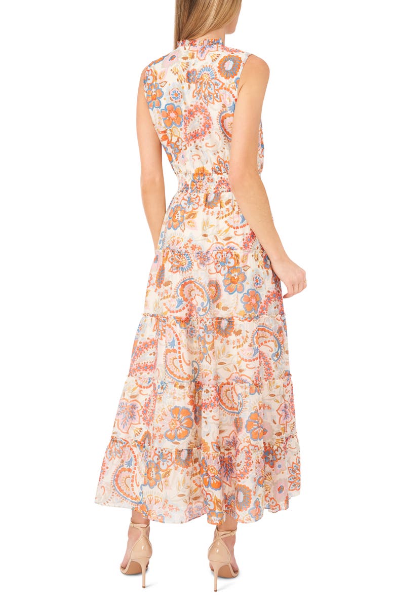 Halogen<sup>®</sup> Tie Neck Sleeveless Tiered Maxi Dress, Alternate, color, 