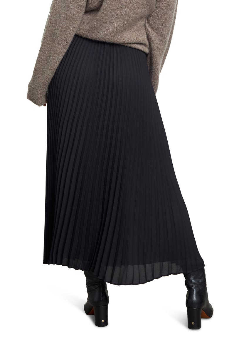 Delphine Accordion Pleat Skirt, Alternate, color, BLACK