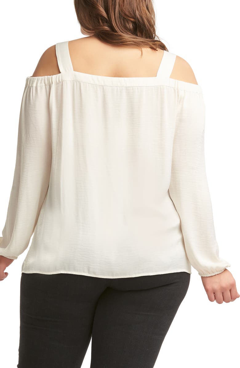 Tart Lemon Tart Cayley Cold Shoulder Top, Alternate, color, Gardenia