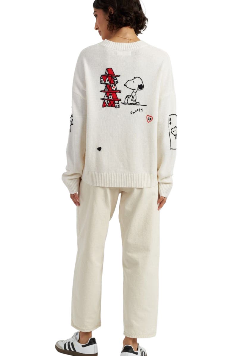 Chinti & Parker Wool Cashmere Charlie's Poker Pals Sweater, Alternate, color, Cream
