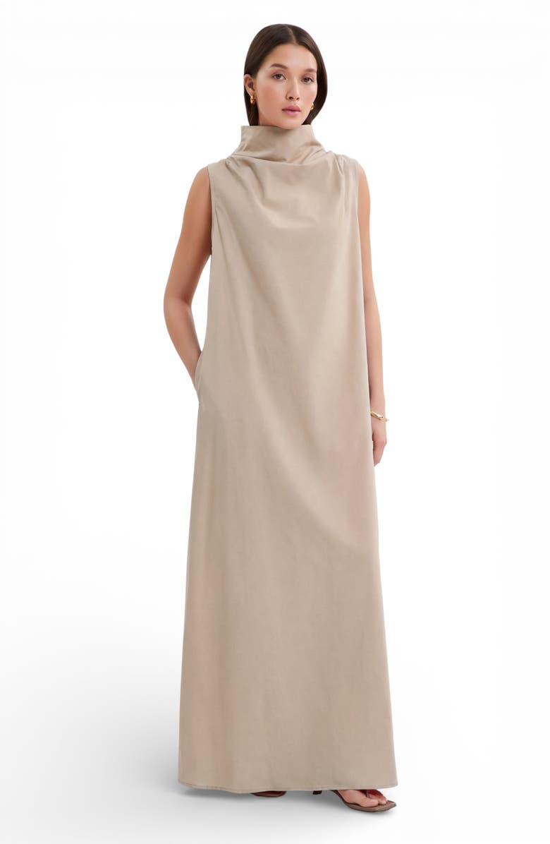 Marcella Minna Sleeveless Maxi Dress, Alternate, color, Sand