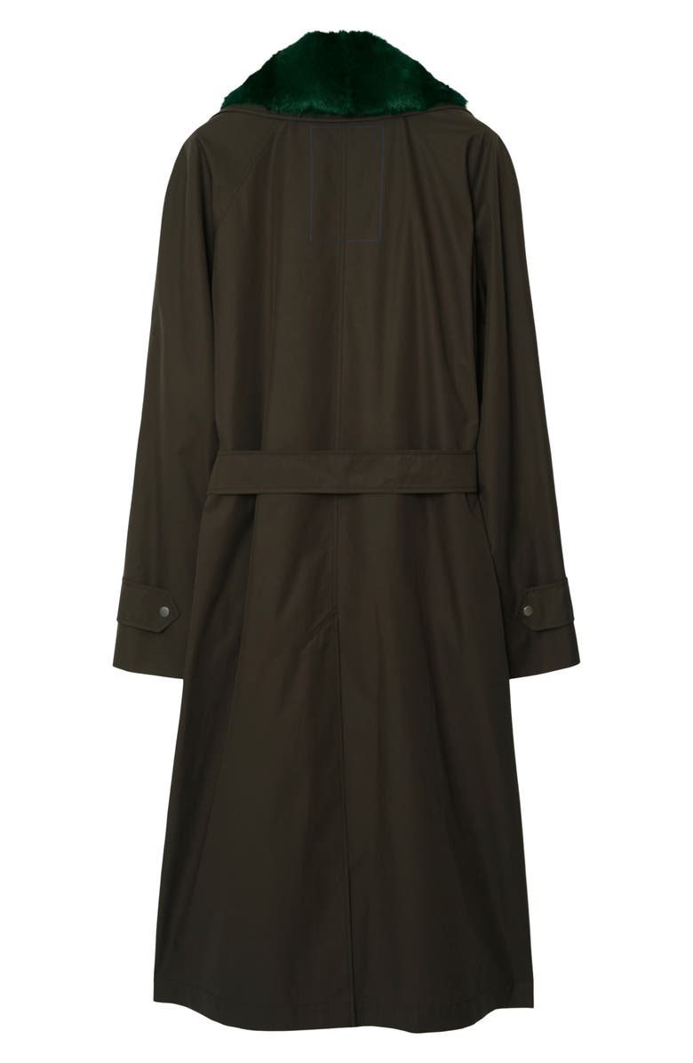 Burberry Lambeth Oversize Water Resistant Raincoat With Removable Faux Fur Trim, Alternate, color, 