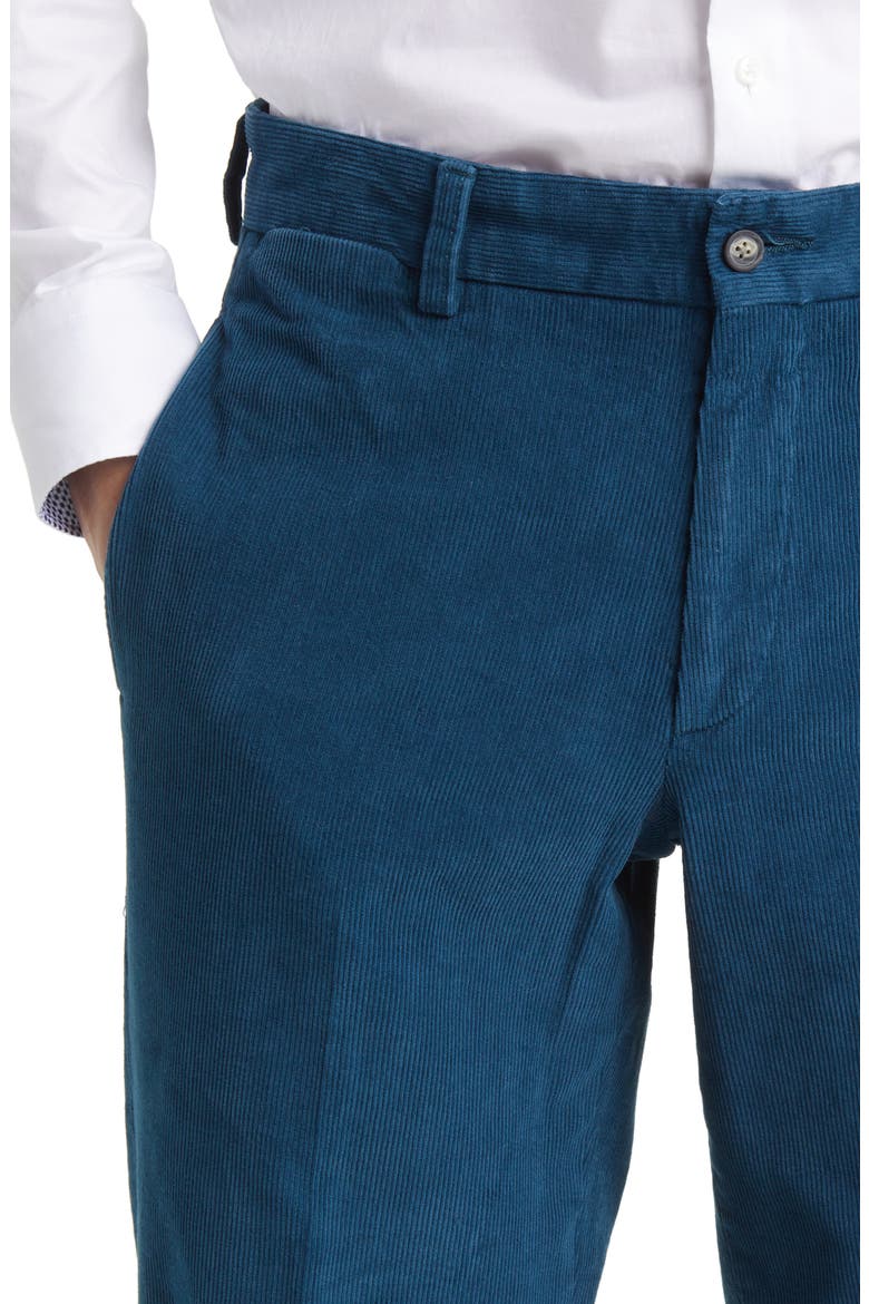 Charleston Flat Front Corduroy Dress Pants, Alternate, color, PETROL