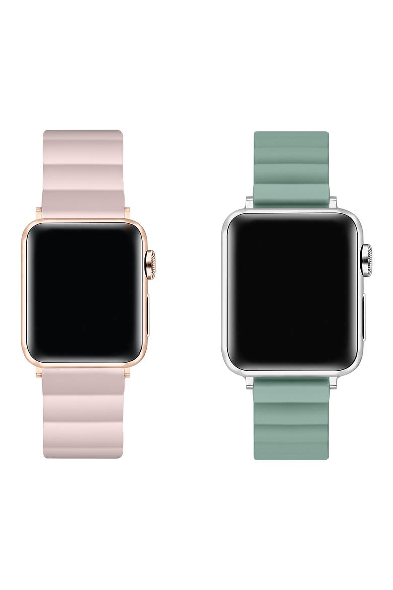 2-Pack Assorted Magnetic Silicone Apple Watch® Watchbands, Alternate, color, PINK ASSORTED