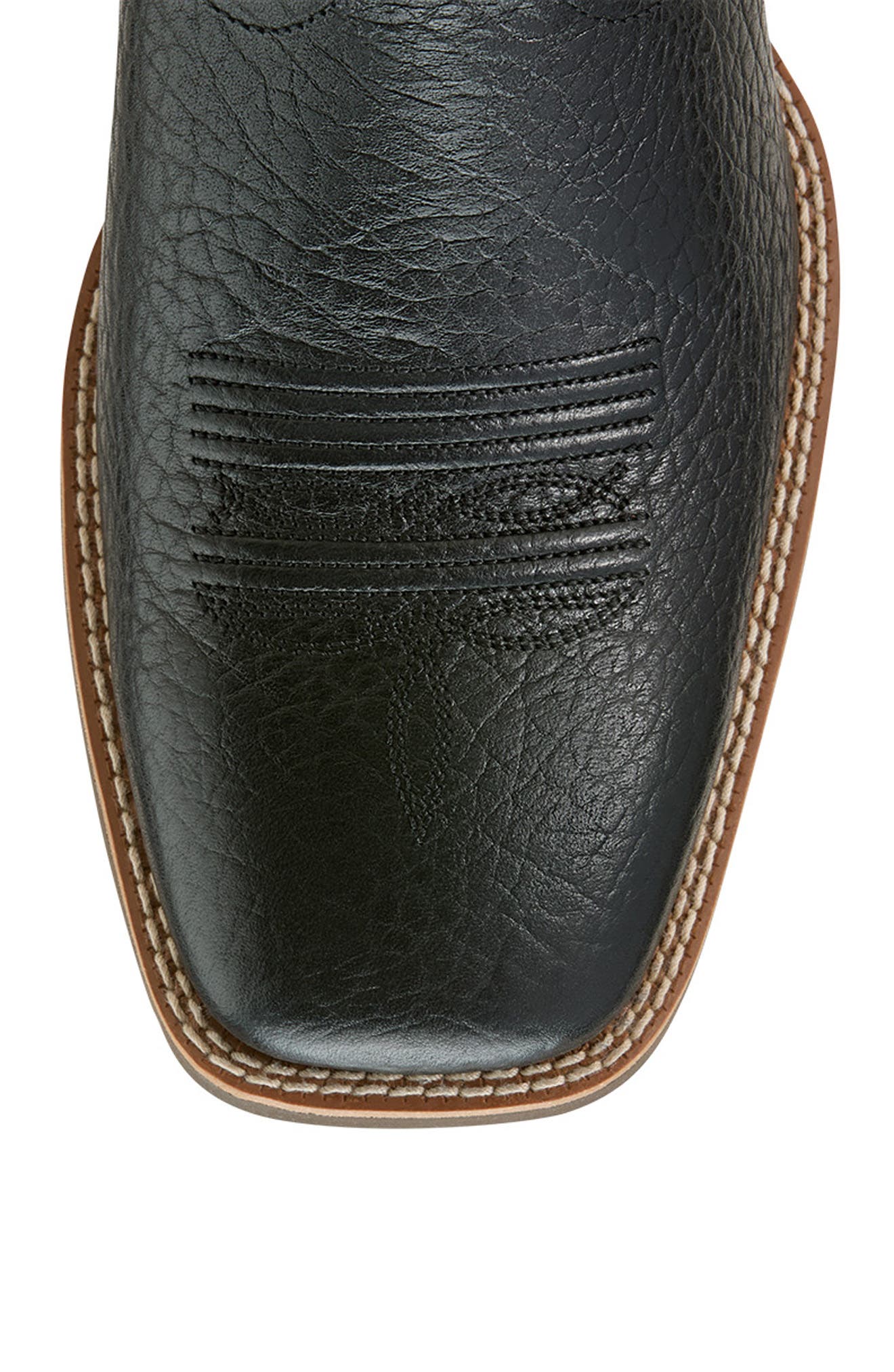 Sport Antlers Leather Western Boot, Alternate, color, BLACK