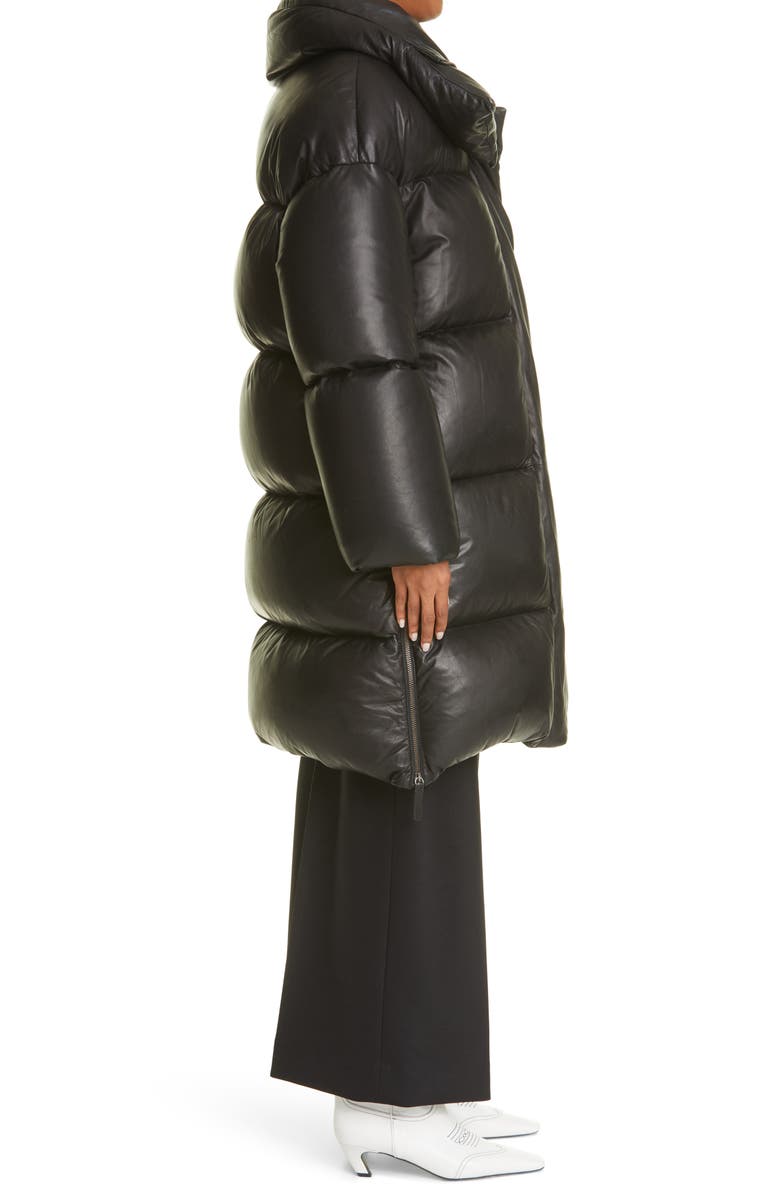Khaite Leo Leather Down Puffer Coat, Alternate, color, 