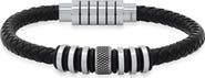 STEELTIME Men's Braided Leather Bracelet