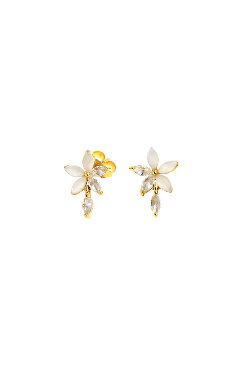 Arte Nova Jewellery Sweet Flower I Earrings, Main, color, Silver Gold Plated