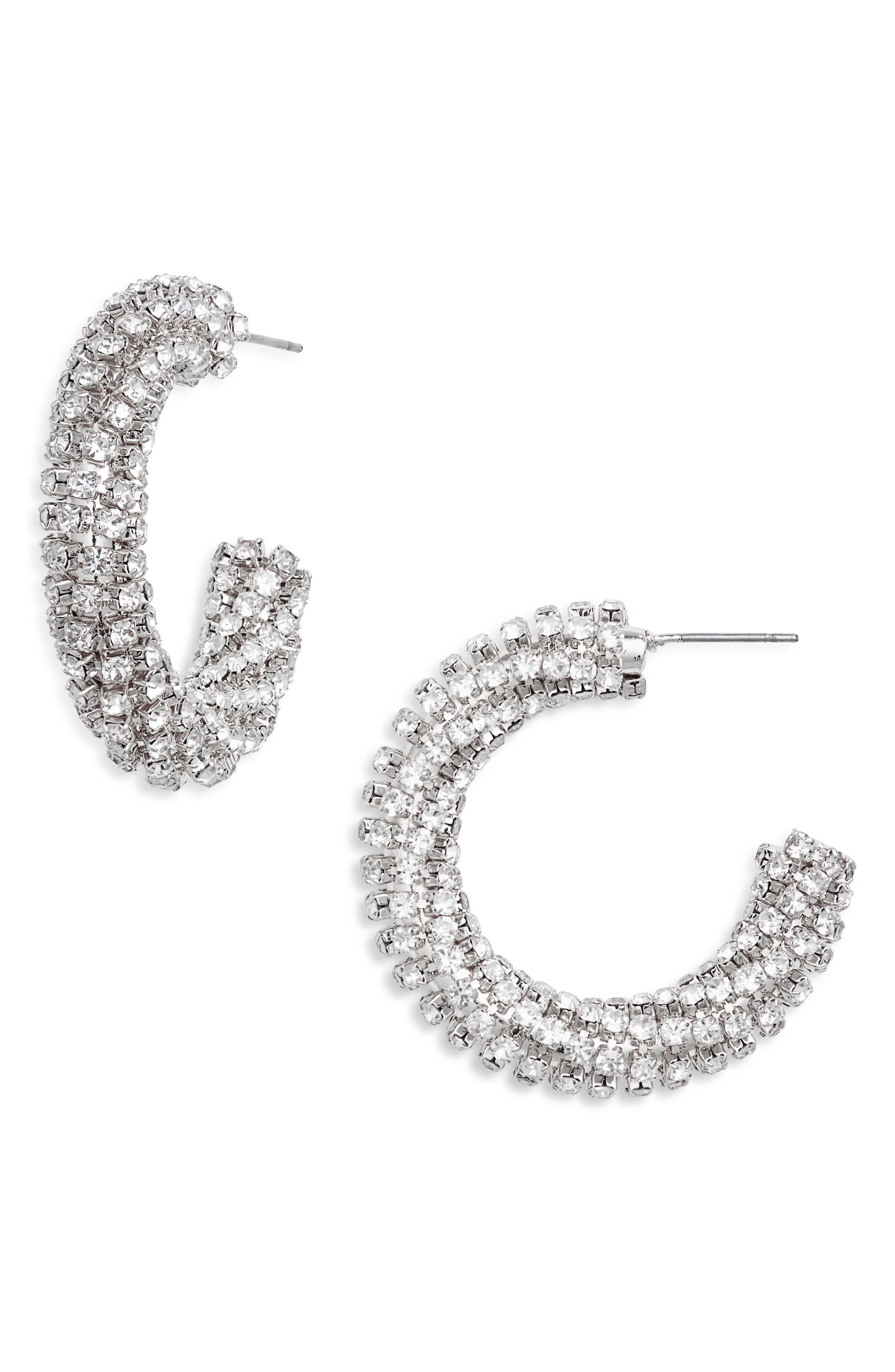 Tasha Crystal Hoop Earrings