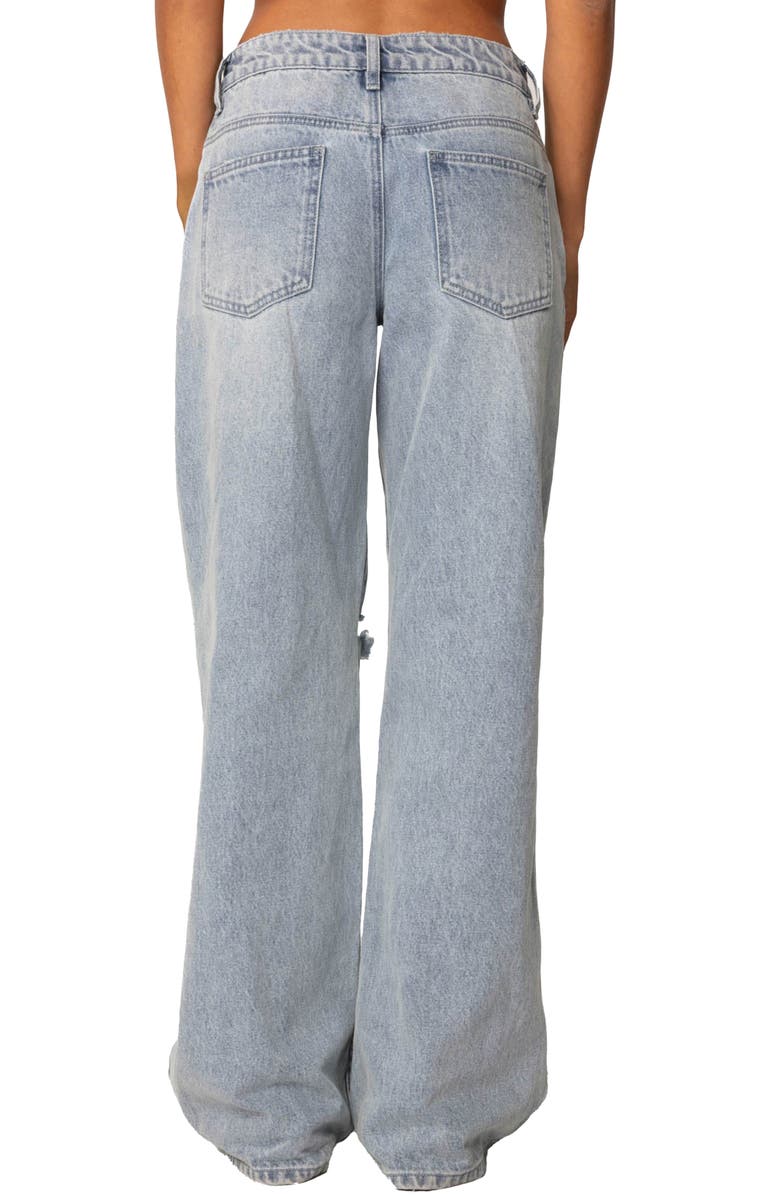 EDIKTED Adam Distressed Ripped Nonstretch Wide Leg Jeans, Alternate, color, Light-Blue