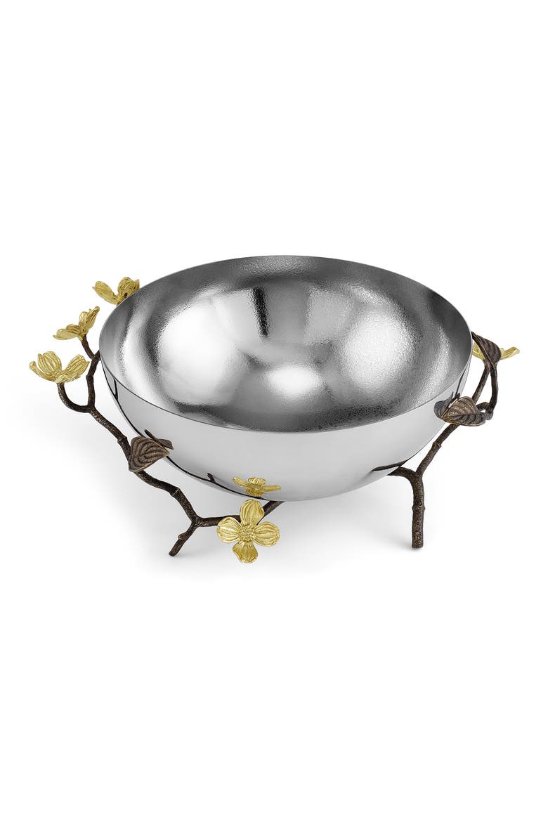 Dogwood Serving Bowl, Alternate, color, SILVER/ GOLD/ BRASS