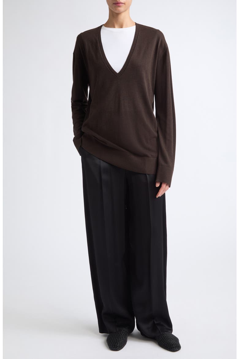V-Neck Knit Top, Alternate, color, FONDANTE