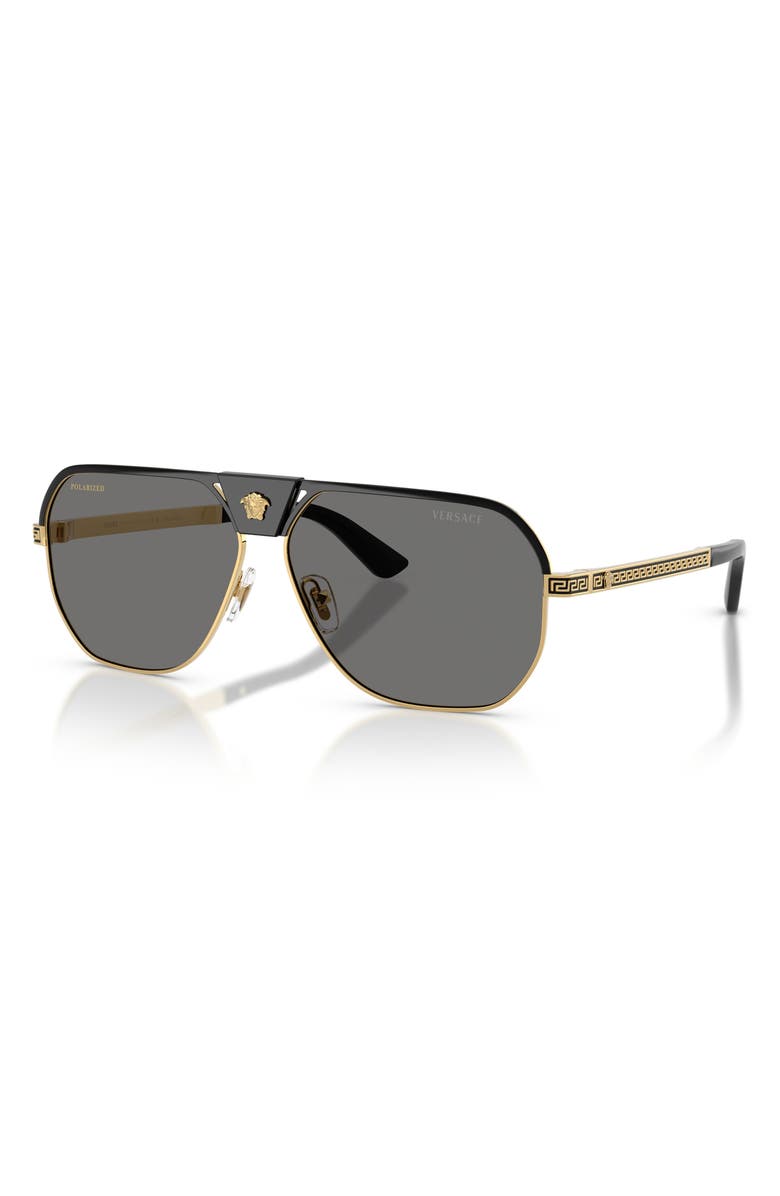 Versace 61mm Polarized Square Sunglasses, Alternate, color, 