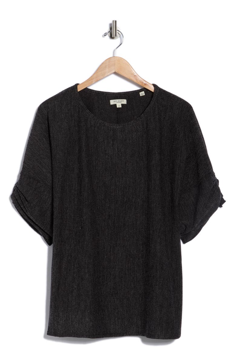 MAX STUDIO Cinched Sleeve Top, Alternate, color, Char/ Black