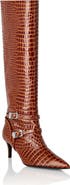 PHILIPP PLEIN Low-Heel Strapped High Boots Cocco Print Women