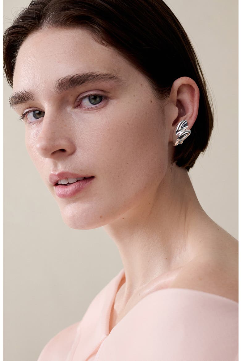 Portia Earrings, Alternate, color, HIGH POLISH SILVER