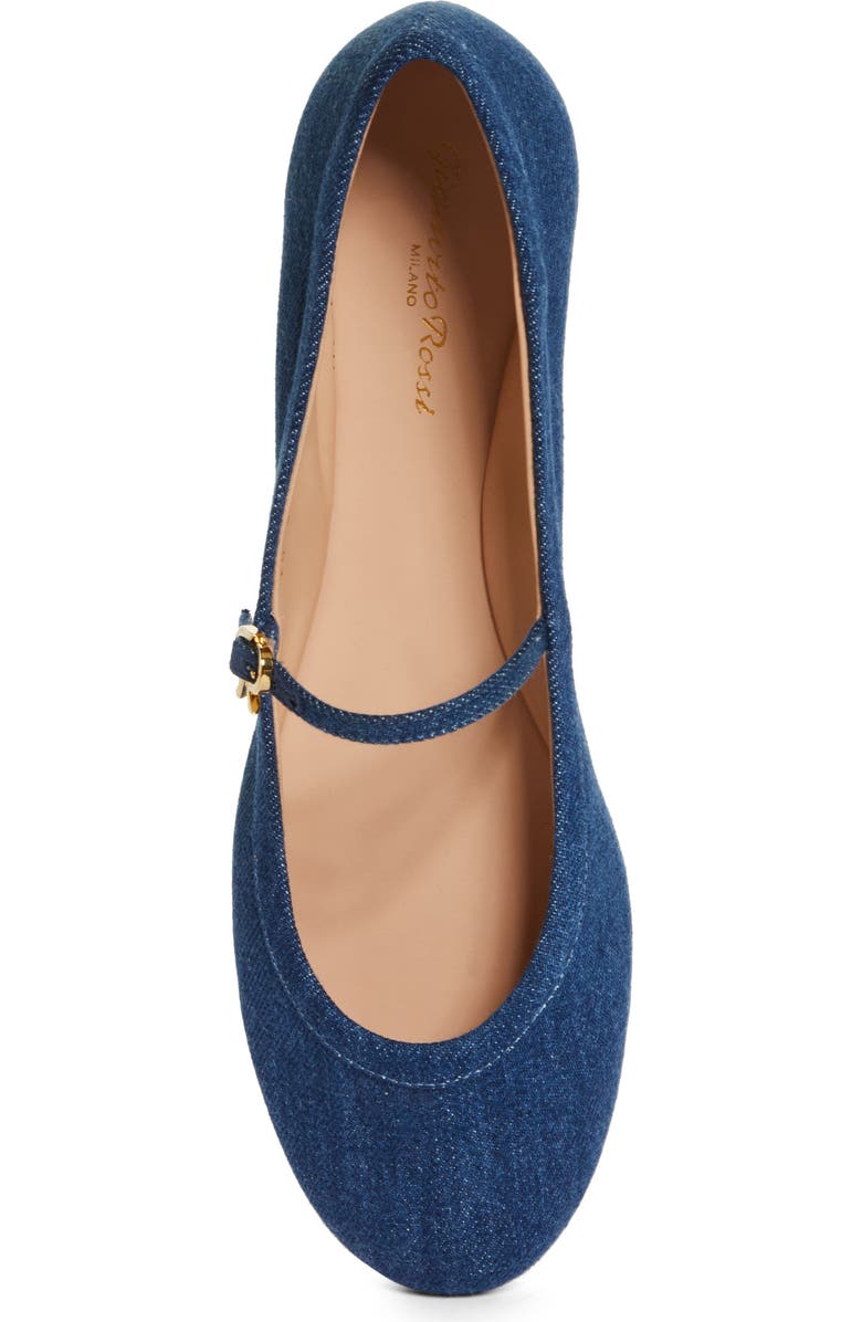 Gianvito Rossi Denim Mary Jane Flat, Alternate, color,