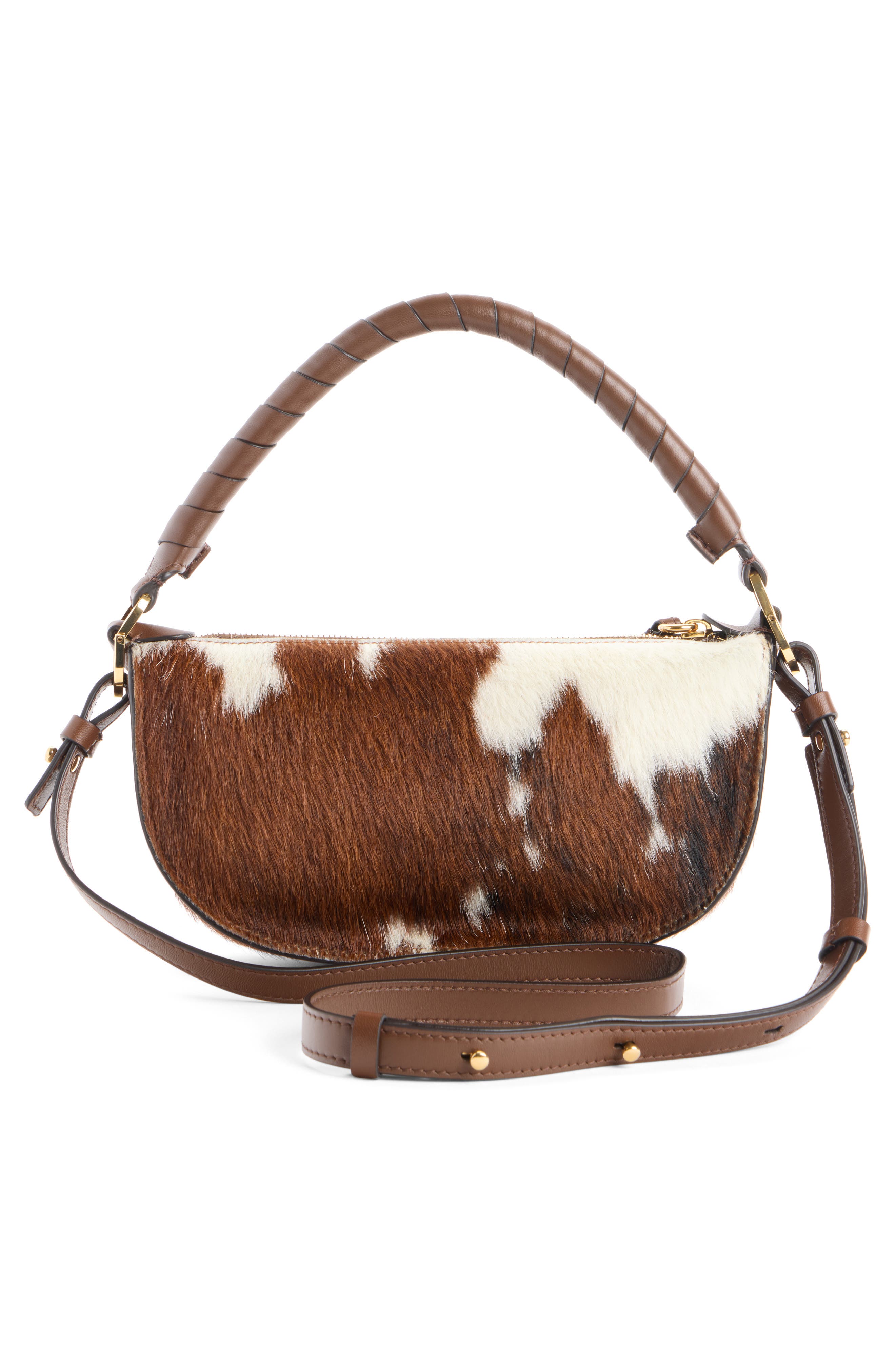 Marcie Genuine Calf Hair Shoulder Bag, Alternate, color, CHOCOLATE