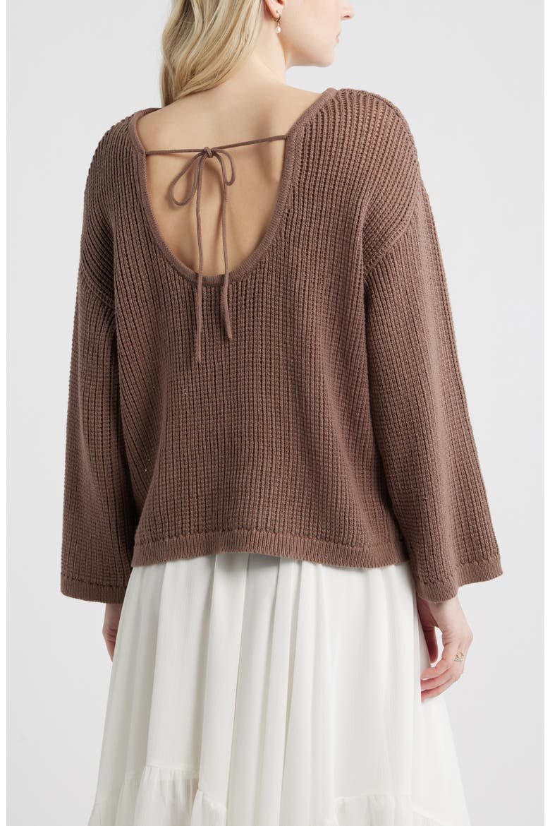 Cotton Open Stitch Sweater, Alternate, color, BROWN QUARTZ