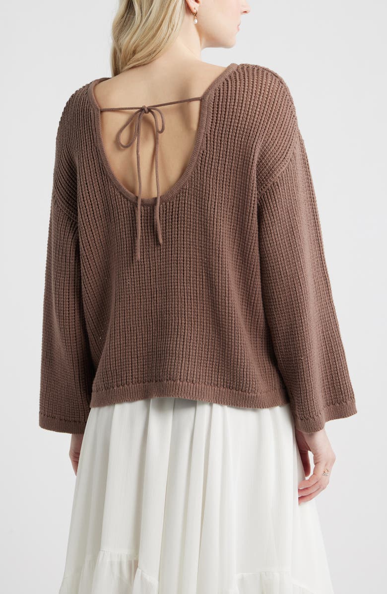 BP. Cotton Open Stitch Sweater, Alternate, color, Brown Quartz
