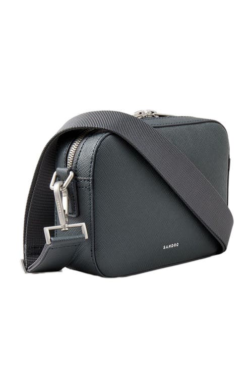Sandro Small Reconstituted Leather Bag In Gray