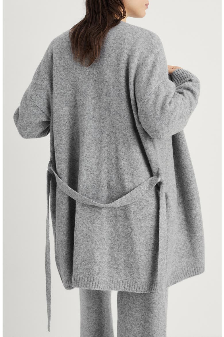 Tie Front Longline Cardigan, Alternate, color, GREY