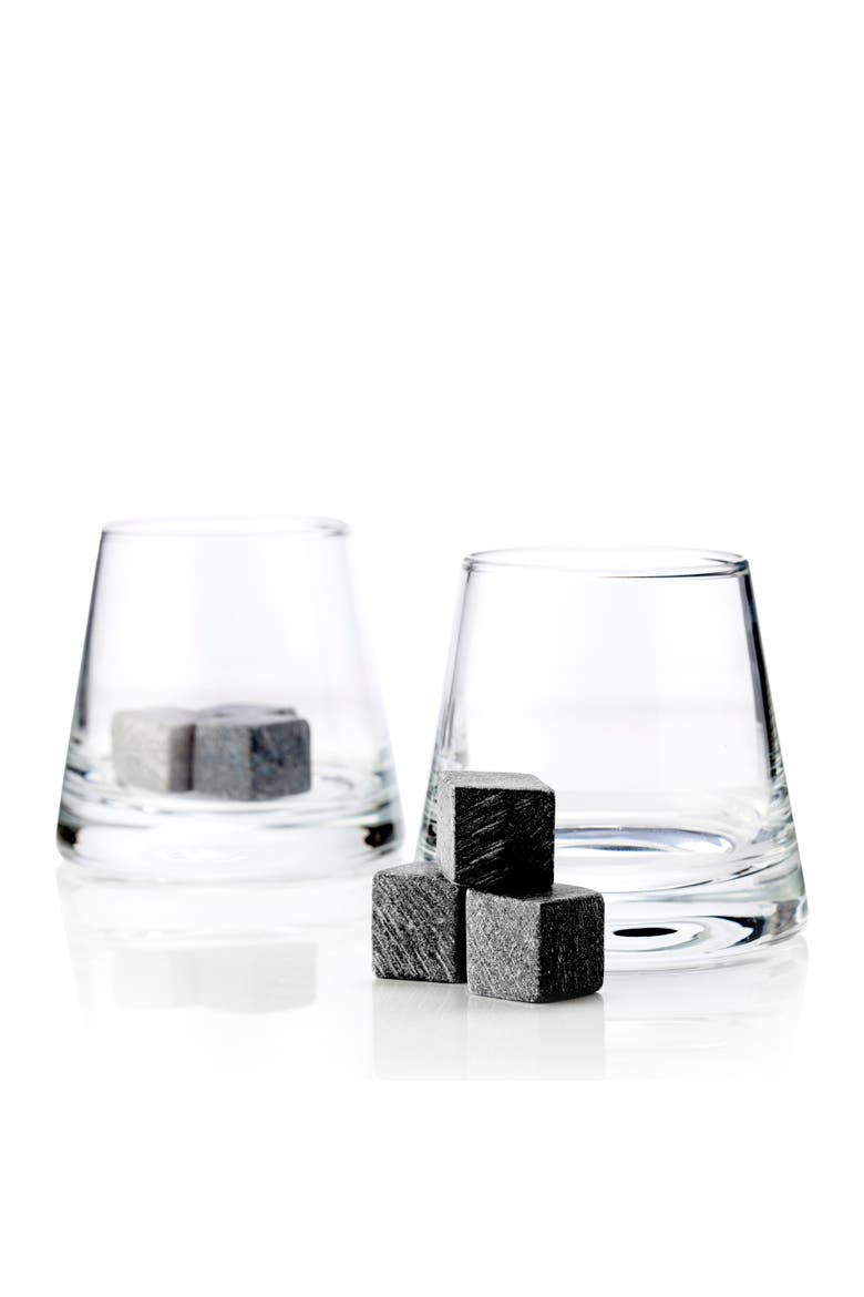 Glacier Rocks 8-Piece Soapstone Cube and Tumbler Set, Main, color, Clear