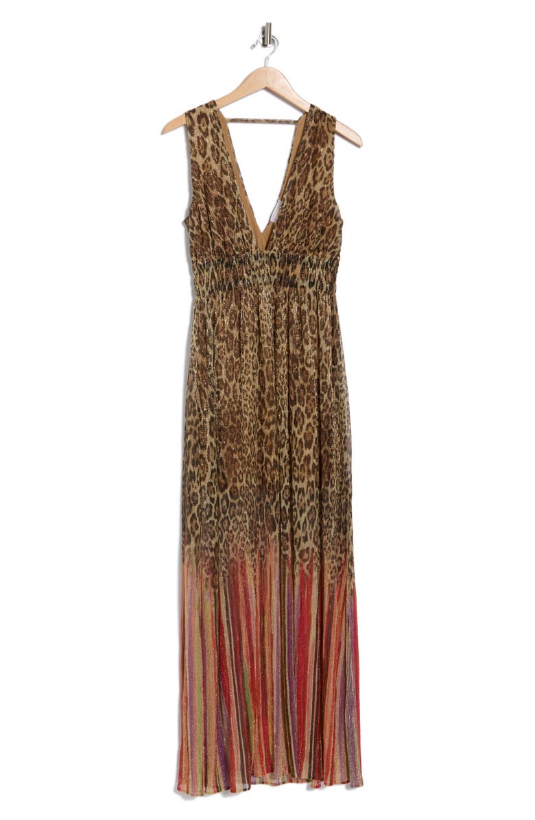 Ramy Brook Alvina Sleeveless Maxi Dress, Alternate, color, Animal Stripe