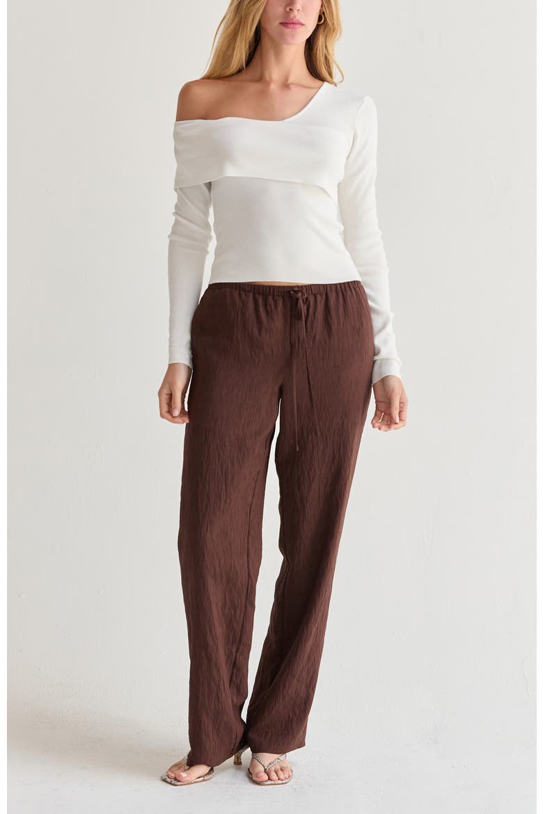 Easy Wear Textured Woven Pants, Alternate, color, Brown