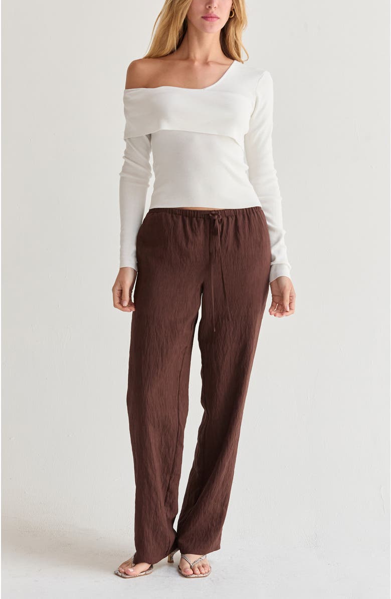 CRESCENT Easy Wear Textured Woven Pants, Alternate, color, Brown