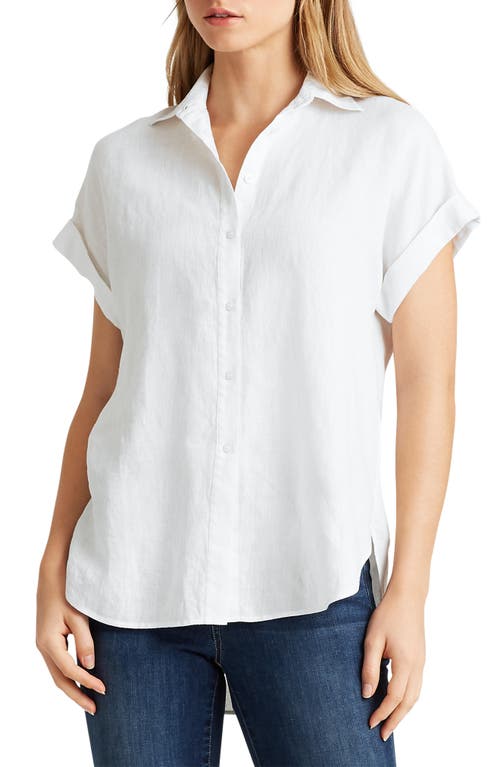 Polo Ralph Lauren Ss Lra St Short Sleeve Button Front Shirt In White