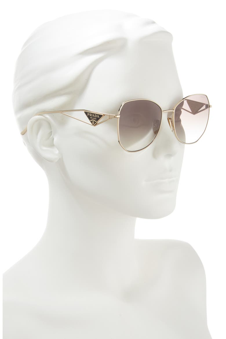 57mm Gradient Round Sunglasses, Alternate, color, DARK GREY