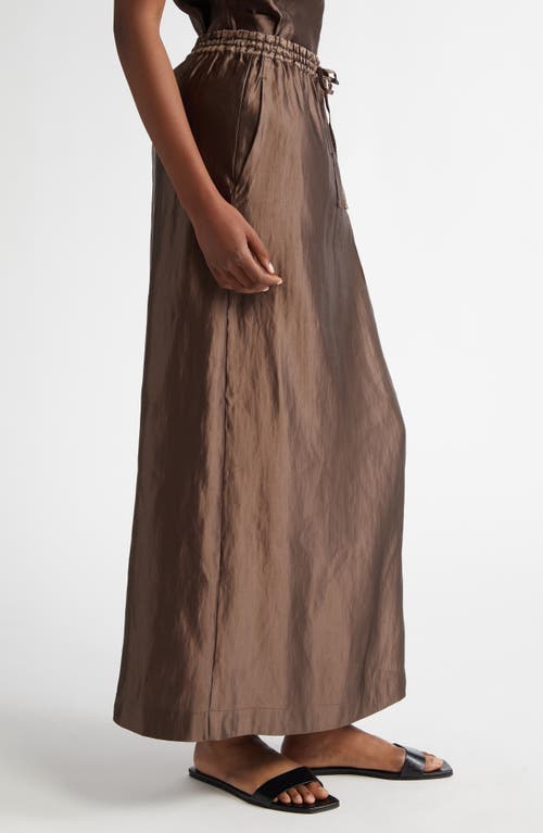 LOULOU STUDIO LOULOU DE SAISON LIAM LINEN & SILK SATIN MAXI SKIRT