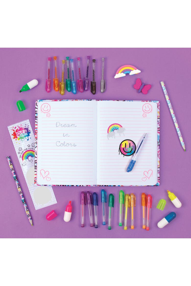 Street Style Stationery Set 30 Piece Set, 160 Page Lined Journal, Alternate, color, Multicolored