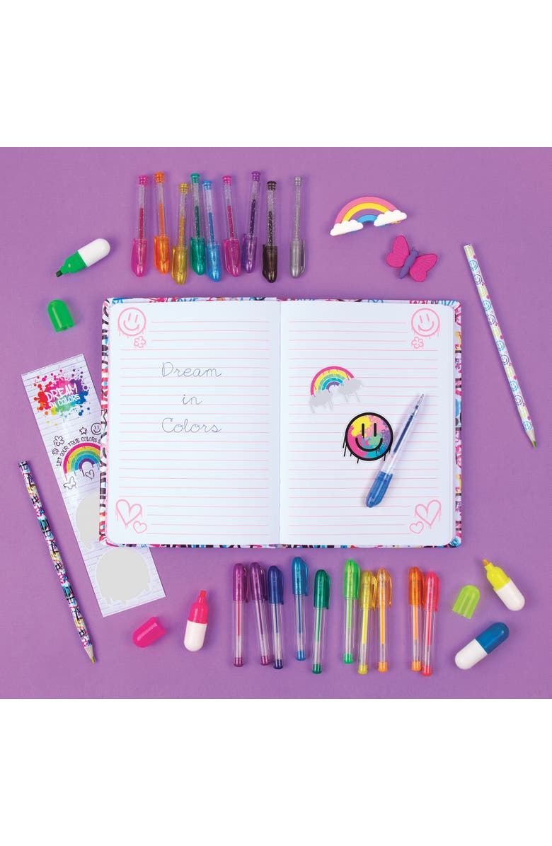 Three Cheers For Girls Street Style Stationery Set 30 Piece Set, 160 Page Lined Journal, Alternate, color, Multicolored