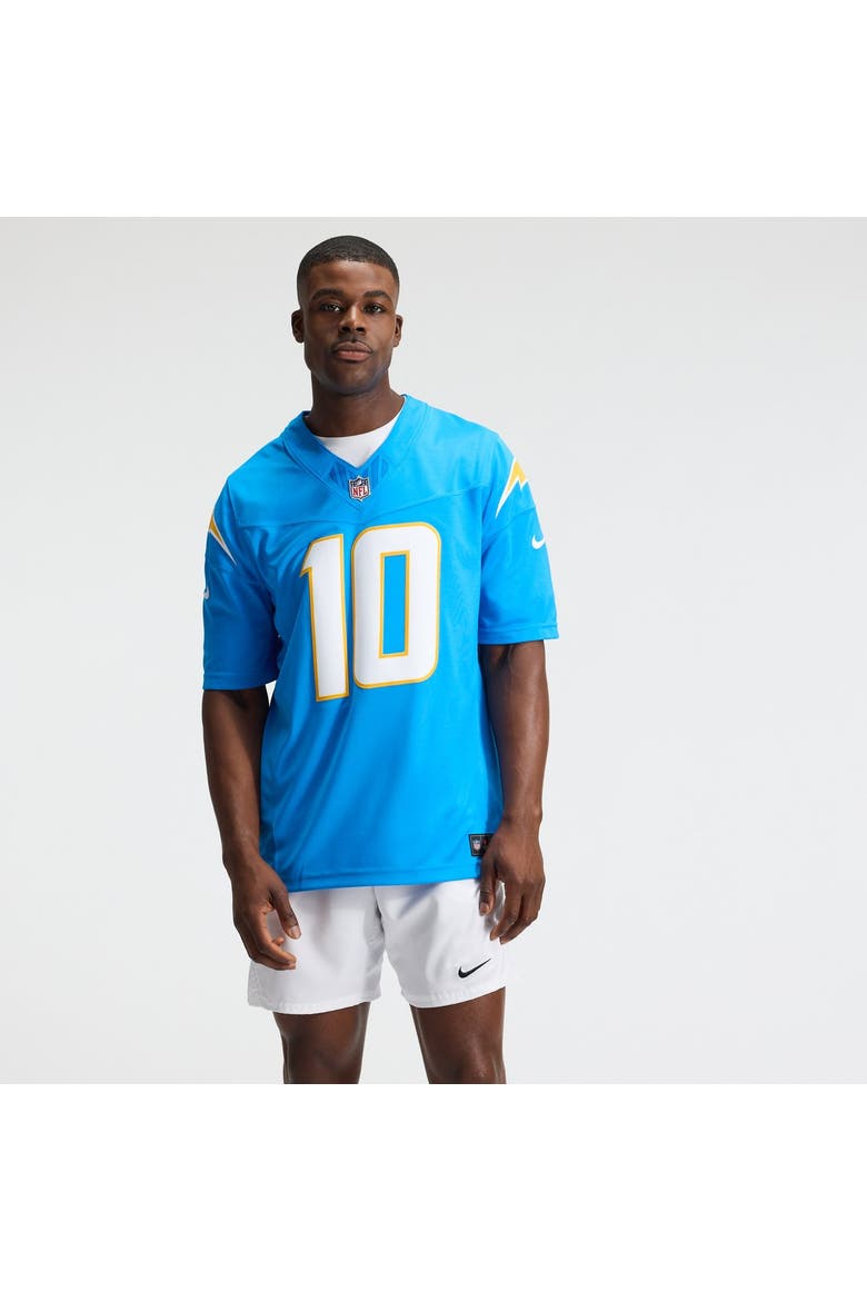 Men's Nike Justin Herbert Powder Blue Los Angeles Chargers Team Vapor F.U.S.E. Stitched Limited Jersey, Alternate, color, Powder Blue