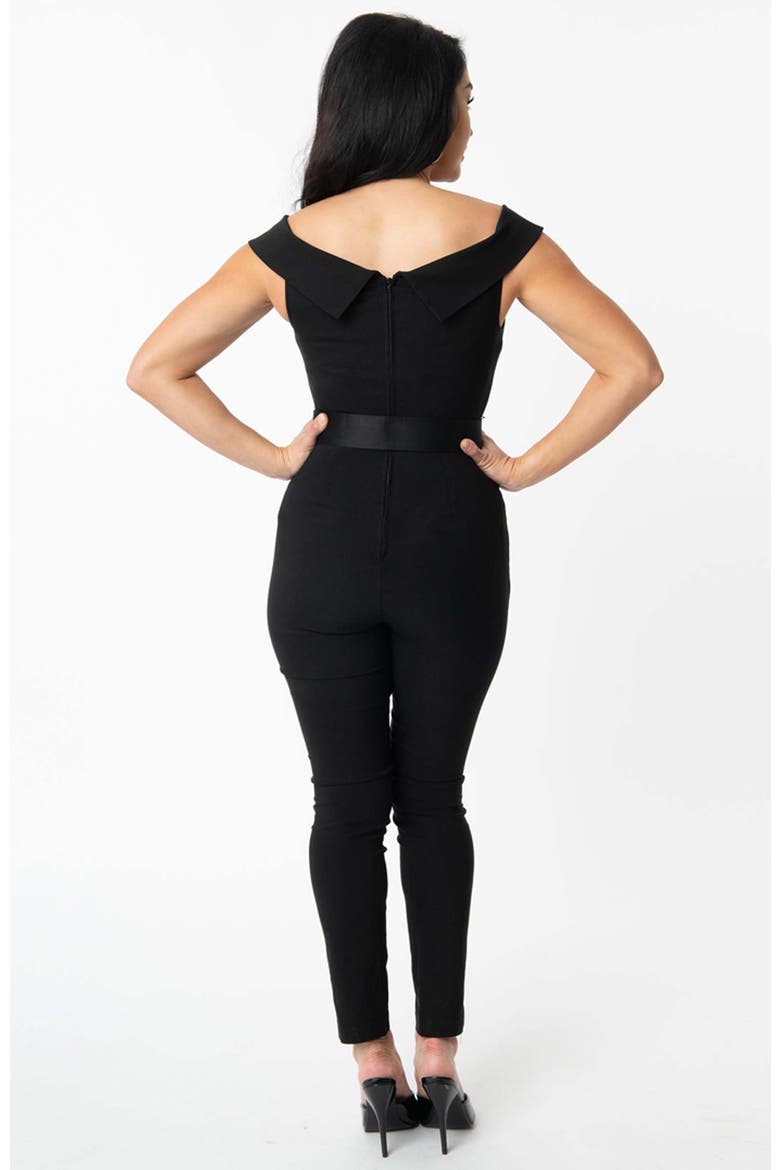 Off Shoulder Gillian Jumpsuit, Alternate, color, Black