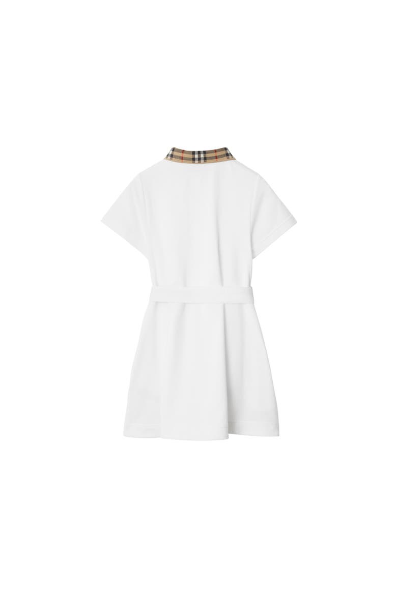 Check Collar Cotton Polo Shirt Dress, Alternate, color, White