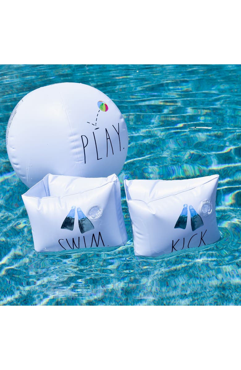 Rae Dunn Swim Kick Play Water Wings and Beach Ball, Alternate, color, Multicolored