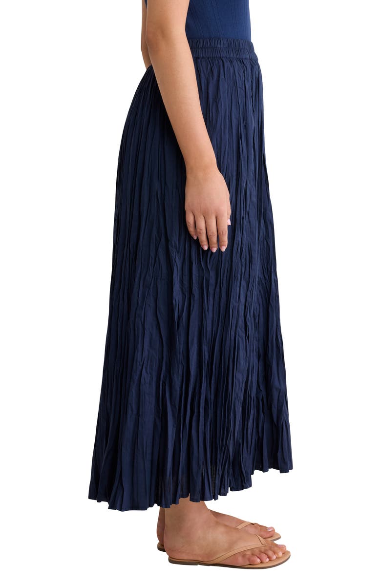 NIC+ZOE Cotton Crinkle Maxi Skirt, Alternate, color, Ink