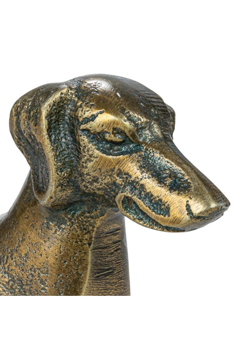 Antique Cast Aluminum Dachshund Accent Decor, Brass, Alternate, color, Brass