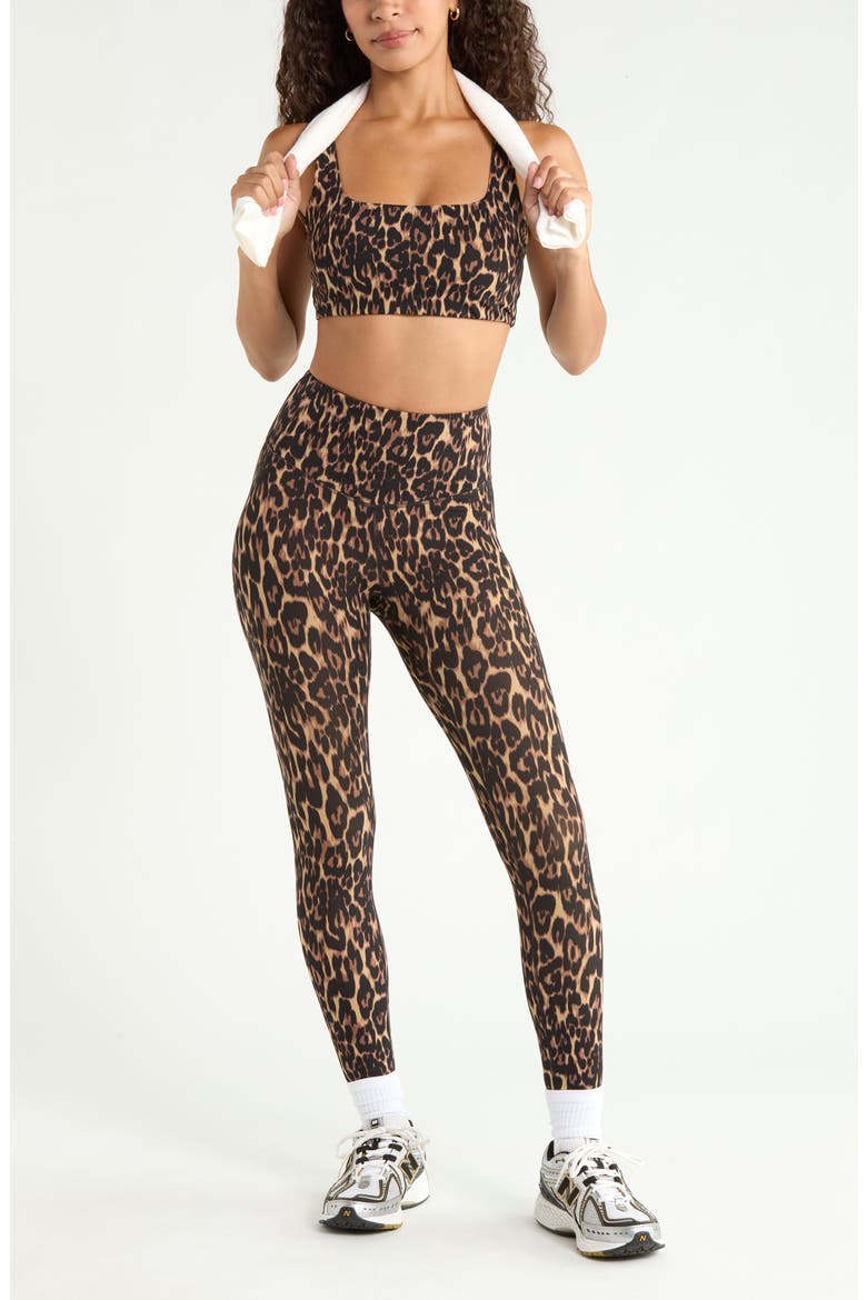 Studio Luxe Sports Bra, Alternate, color, BROWN ELEGANT LEOPARD