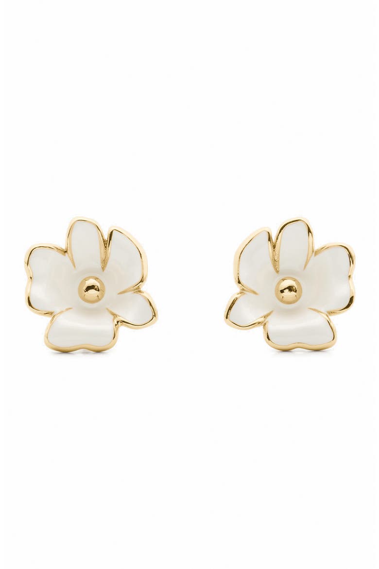 flower stud earrings, Main, color, WHITE
