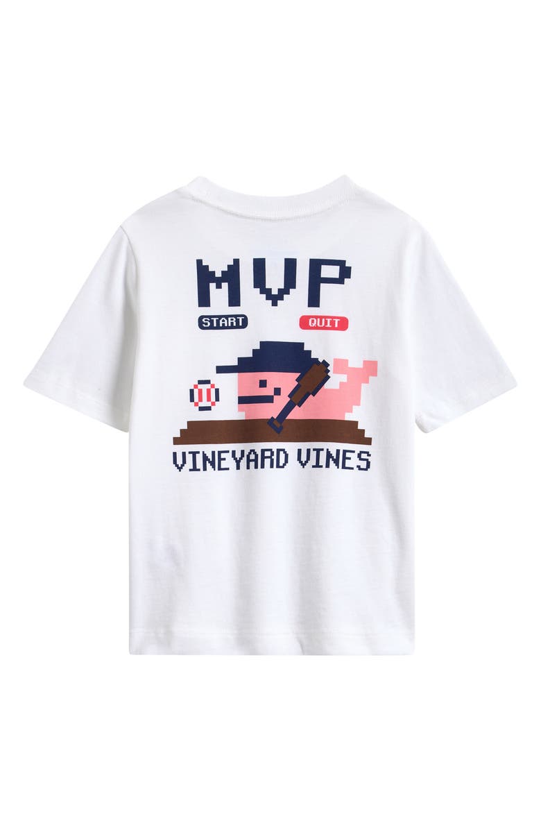 vineyard vines Kids' Baseball Pixel Pocket Graphic T-Shirt, Alternate, color, White Cap